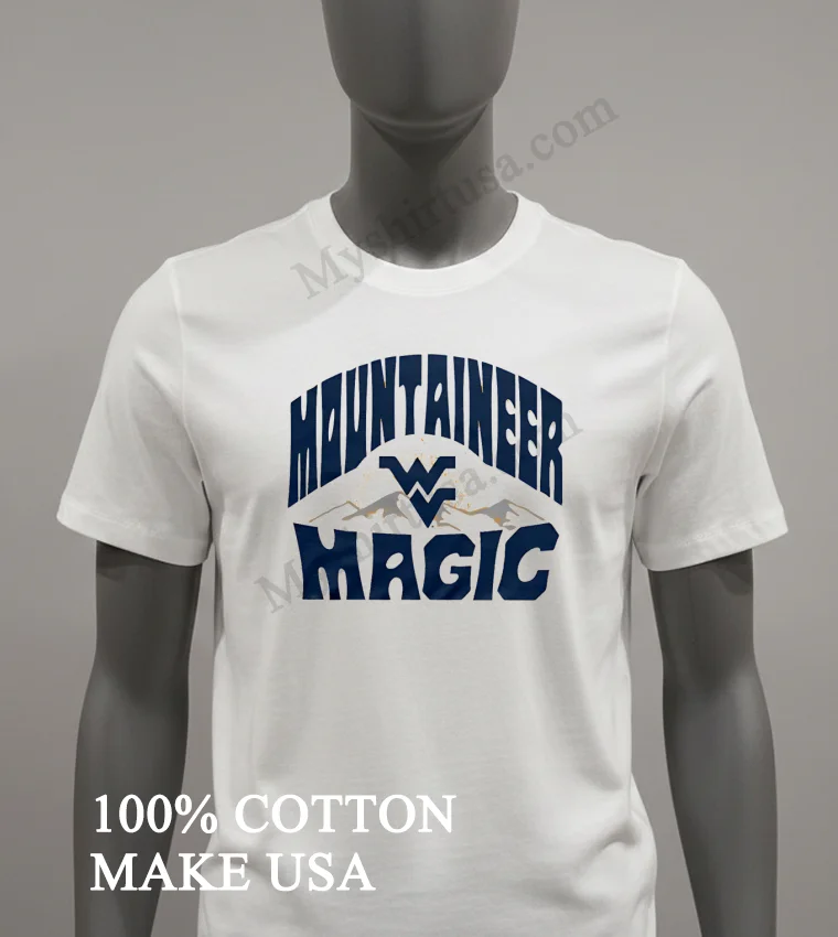 West Virginia Mountaineer Magic Basketball Vintage funny america t-shirts - white-t-shirt West Virginia Mountaineer Magic Basketball Vintage Shirt White T Shirt 2