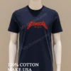 What A Gift Metallica Style Logo Orange Glow Signature Shirt Navy Shirt