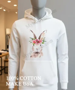 White Rabbit Head With Pink And Red Flower Crown funny america t-shirts