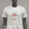White Rabbit Head With Pink And Red Flower Crown Shirt White T Shirt 2