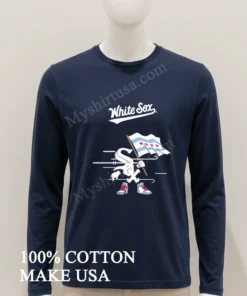 White Sox Mascot Holding Chicago Flag funny america t-shirts