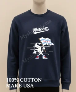 White Sox Mascot Holding Chicago Flag funny america t-shirts