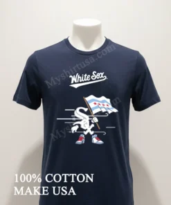 White Sox Mascot Holding Chicago Flag funny america t-shirts