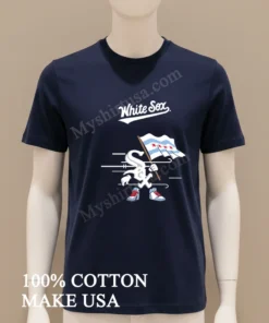 White Sox Mascot Holding Chicago Flag funny america t-shirts