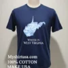 Winter In West Virginia Map Shirt Navy Shirt 1