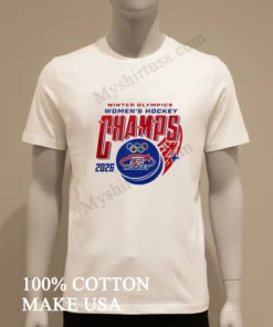 Winter Olympics Women S Hockey Champs 2026 Usa Hockey Puck funny america t-shirts