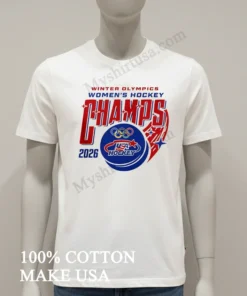 Winter Olympics Women S Hockey Champs 2026 Usa Hockey Puck funny america t-shirts