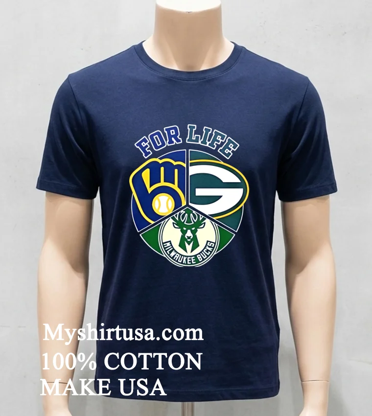 Wisconsin For Life Logo Sports 2026 Shirt Navy Shirt