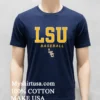 Wordmark And Logo Lsu Baseball Shirt Navy Shirt
