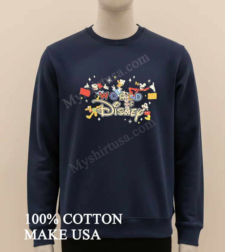 World Of Disney Mickey And Friends Colorful Character Shirt Long Sleve Shirt