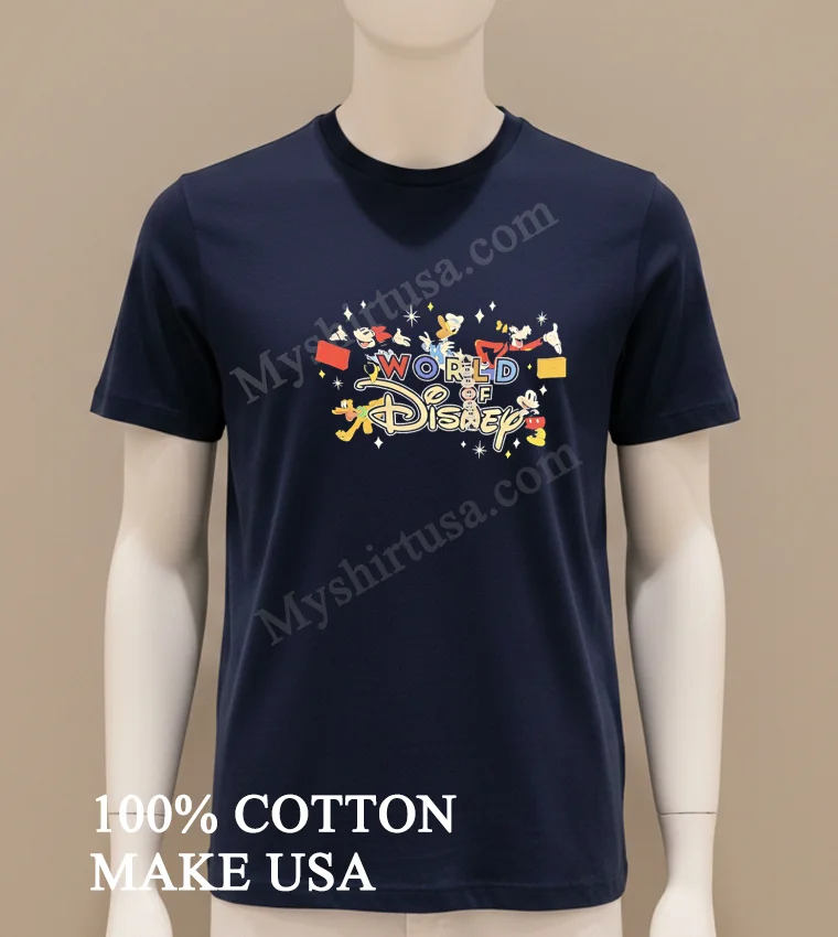 World Of Disney Mickey And Friends Colorful Character funny america t-shirts - navy-shirt World Of Disney Mickey And Friends Colorful Character Shirt Navy Shirt