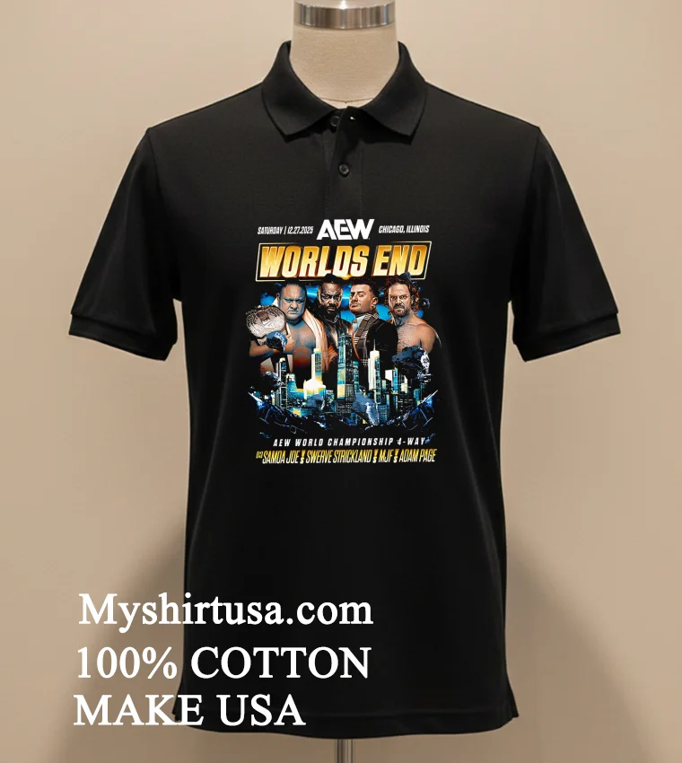 Worlds End Aew World Championship 4 Way Samoa Joe Swerve Strickland Mjf Adam Page Shirt - balck-shirt Worlds End Aew World Championship 4 Way Samoa Joe Swerve Strickland Mjf Adam Page Shirt Balck Shirt 2