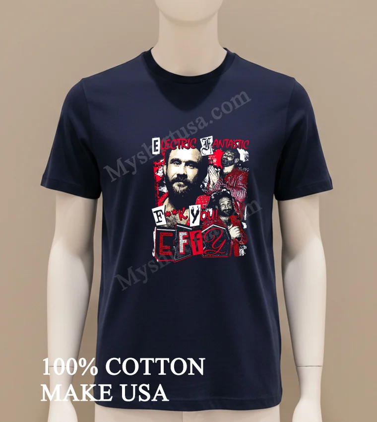 Wwe Electric Fantastic Fuck You Graphic Shirt Navy Shirt