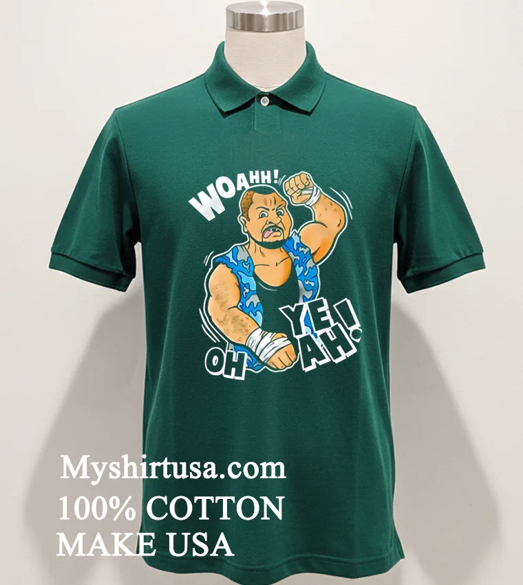 Wwe The Bushwhackers Woahh Caricature Shirt - green-shirt Wwe The Bushwhackers Woahh Caricature Shirt Green Shirt