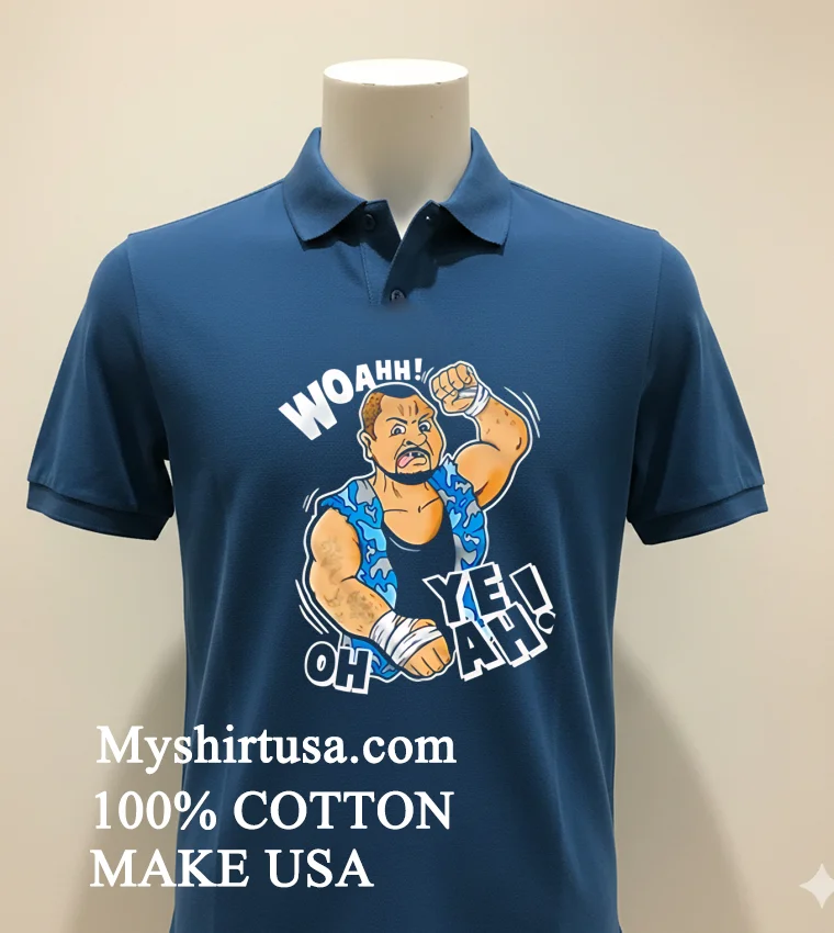 Wwe The Bushwhackers Woahh Caricature Shirt Navy Shirt 1