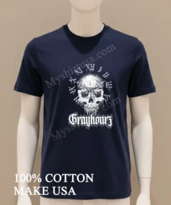 Xii Grayhourz Skull Clock Gothic funny america t-shirts