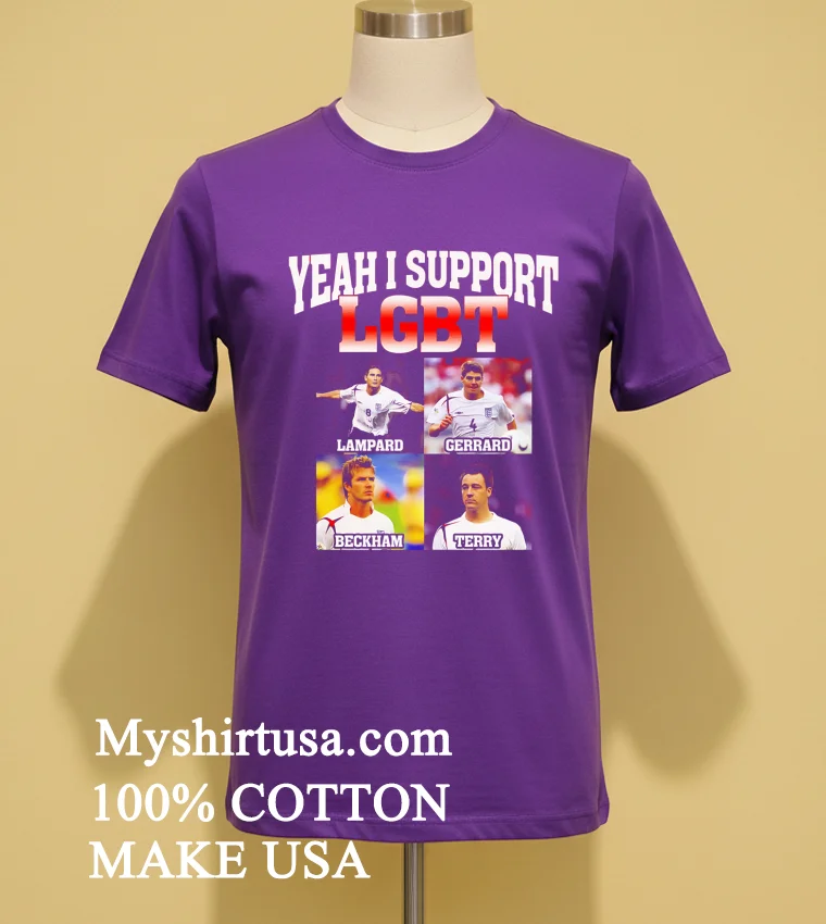 Yeah I Support Lgbt Lampard Gerrard Beckham Terry Shirt - purple-shirt Yeah I Support Lgbt Lampard Gerrard Beckham Terry Shirt Purple Shirt