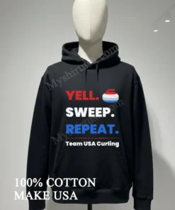 Yell Sweep Repeat Team Usa Curling funny america t-shirts
