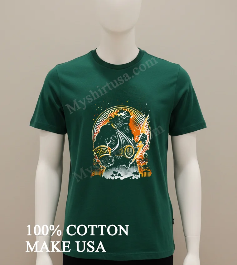 Zeus King Of Olympus Shirt Green Shirt